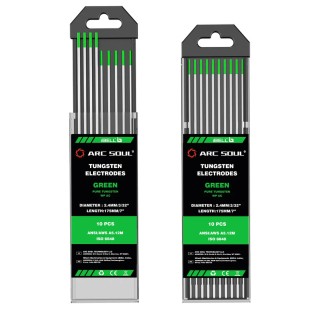 Pure Tungsten Electrode Green 2.4mm x 175mm AC DC 10 Pc Welding | EnvMart