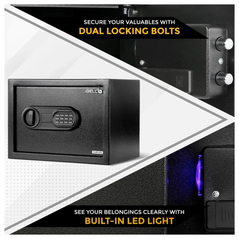 Electronic Safe Locker 23S 25L Blue LED Interior, Digital Lock, Battery Backup | EnvMart
