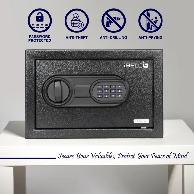 Electronic Safe Locker 23S 25L Blue LED Interior, Digital Lock, Battery Backup | EnvMart