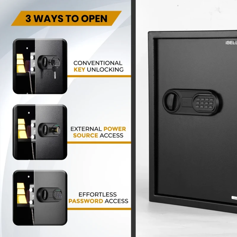 Electronic Safe Locker 50S 43.1L Heavy-Duty Steel, LED Interior, Emergency Access | EnvMart