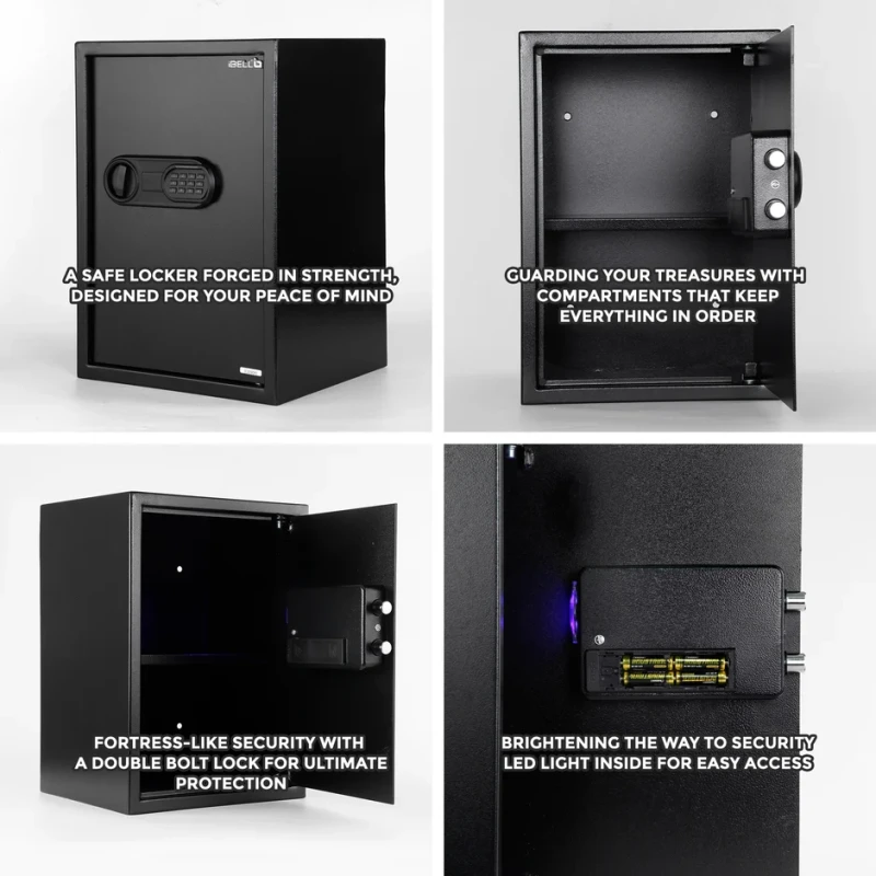 Electronic Safe Locker 50S 43.1L Heavy-Duty Steel, LED Interior, Emergency Access | EnvMart