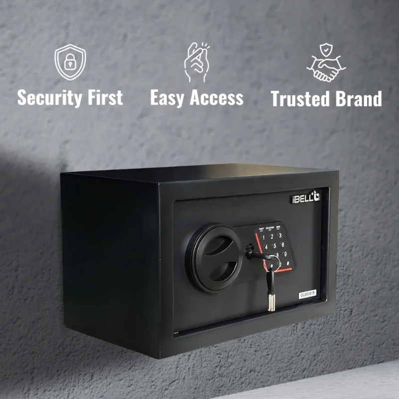 Electronic Safe Locker 25B, 16.4L, Steel, LED Light, External Battery | EnvMart