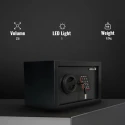 Electronic Safe Locker 23B Digital Knob, 25L Storage, LED Lighting, Emergency Key | EnvMart