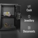 Electronic Safe Locker 50B Reinforced Steel, 43.1L, LED Illumination, Emergency Key | EnvMart