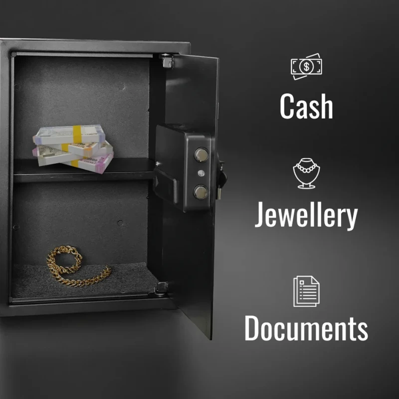 Electronic Safe Locker 50B Reinforced Steel, 43.1L, LED Illumination, Emergency Key | EnvMart