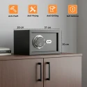 Electronic Safe Locker 20F Biometric, 8.5L, LED, Key Override | EnvMart