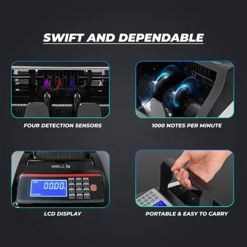 IBL CM13-LB High-Speed Money Counter with Advanced Detection, Batch & Multi-Currency | EnvMart