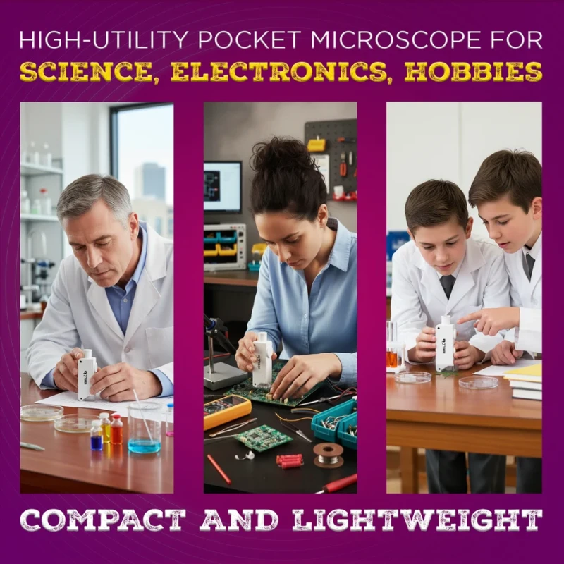 iBELL IBL-ML16-20 Mini Pocket Microscope 160X–200X LED, ABS Body | EnvMart