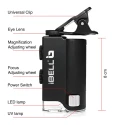 iBELL ML60-10 Mini Pocket Microscope 60X–100X Adjustable Magnification, Optical Glass, LED Light | EnvMart