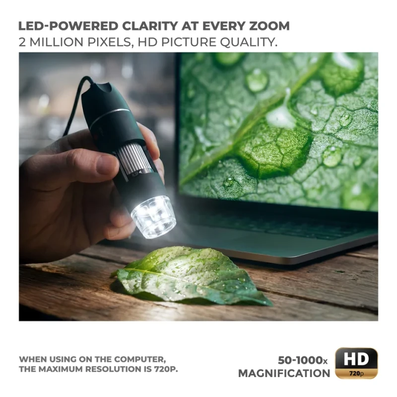 iBELL IBL-ML1000X USB Digital Microscope 1000X CMOS Sensor, 8 LED, 1920x1080p | EnvMart