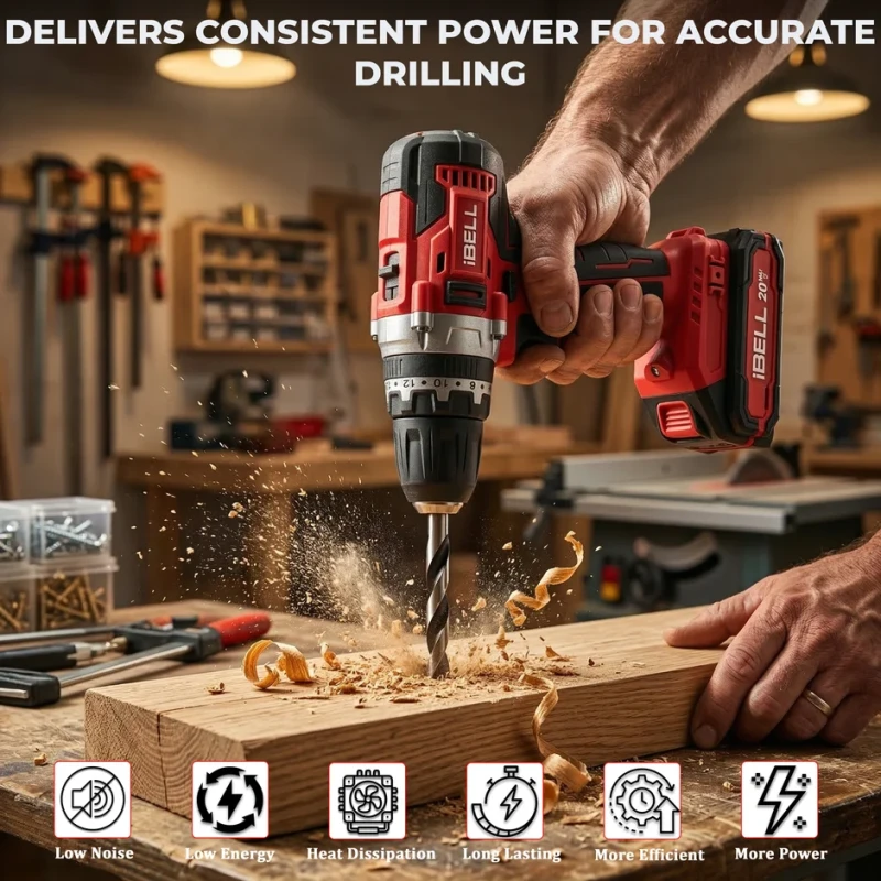 Cordless Impact Drill 20V DC 2Ah Battery & Charger, 80Nm Max Torque, 10mm Chuck | EnvMart