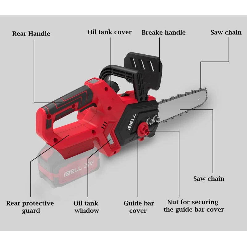 Brushless Cordless Chain Saw 12 Inch Guide Bar 20V 1200W 4500 RPM Oil Tank | EnvMart