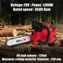 Brushless Cordless Chainsaw 12 Inch 1200W 20V Max 4.0Ah Battery | EnvMart