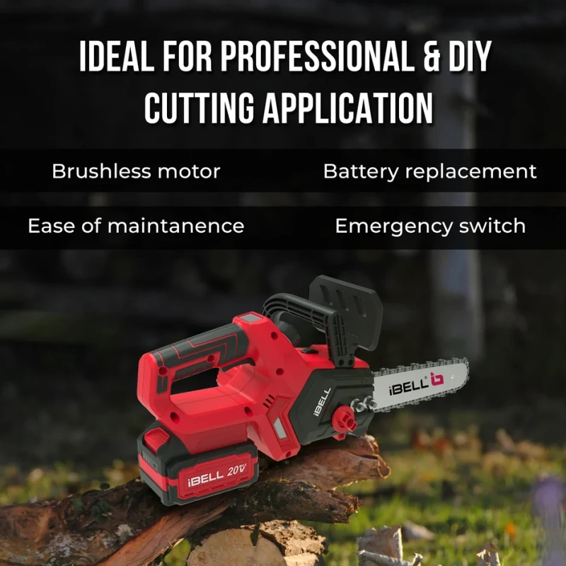 Brushless Cordless Chainsaw 12 Inch 1200W 20V Max 4.0Ah Battery | EnvMart