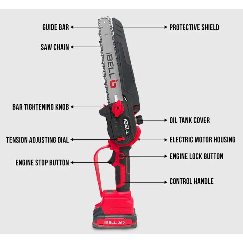Brushless Cordless Chain Saw 8 Inch Bar 20V 600W 3800RPM | EnvMart