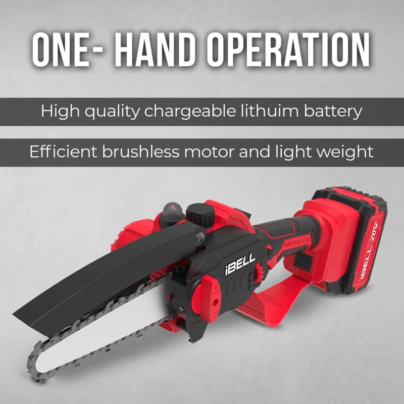 Brushless Cordless Chain Saw 8" BMC, 20V, 600W, 4.0Ah Li-ion Battery, 3800 RPM | EnvMart