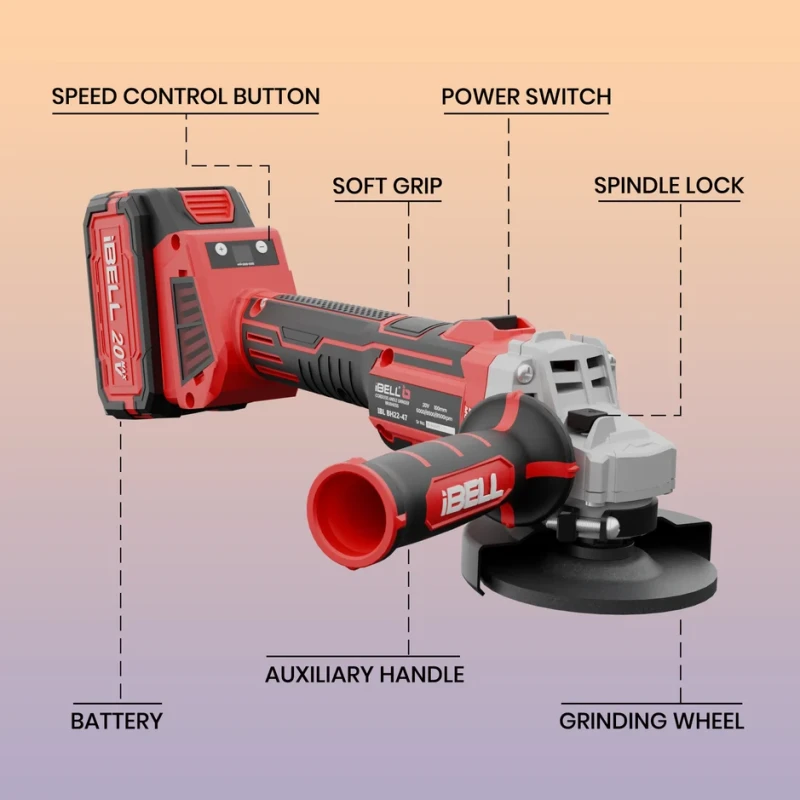 Brushless Cordless Angle Grinder 20V DC 4.0Ah Li-ion Battery 100mm Disc 8500 RPM | EnvMart