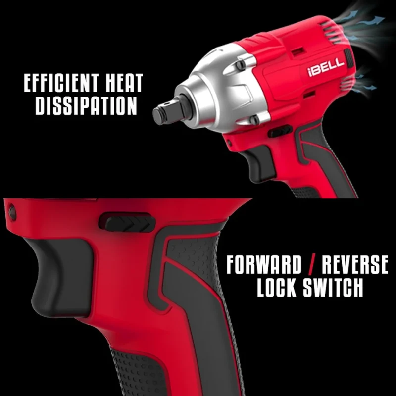 Brushless Cordless Impact Wrench 20V 300Nm 2Ah Battery Charger | EnvMart