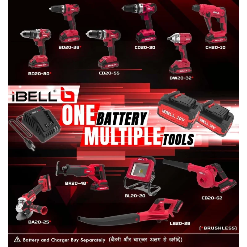 OPS Brushless Cordless Impact Drill 20V DC 2.0Ah Li-Ion 80Nm | Industrial Power Tool | EnvMart