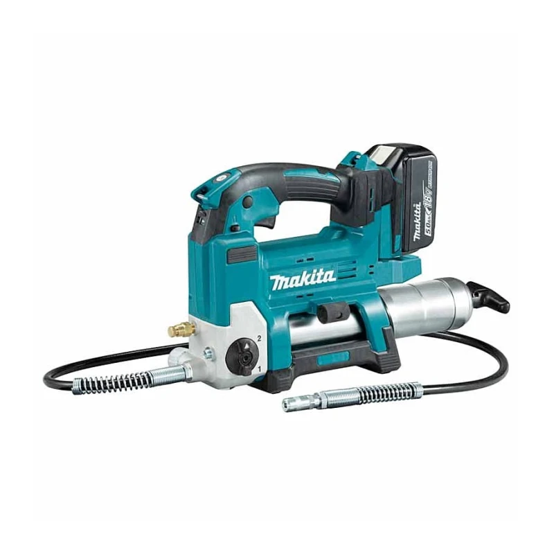 Makita 18V LXT Li-Ion Cordless Grease Gun with Rapid Charger, 5.0Ah Battery, 120 cm Hose, 480 W, 69 MPa Max Pressure DGP180RT