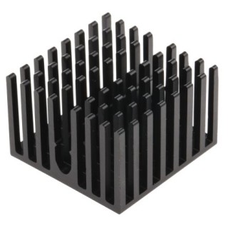 AAVID THERMALLOY Universal Square Aluminium Heatsink, 18 mm Height, 27 mm x 27 mm, Black Anodised, Tape Mounting 306218