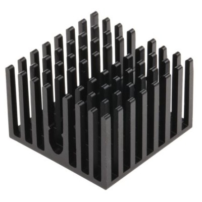 AAVID THERMALLOY Universal Square Aluminium Heatsink, 18 mm Height, 27 mm x 27 mm, Black Anodised, Tape Mounting 306218