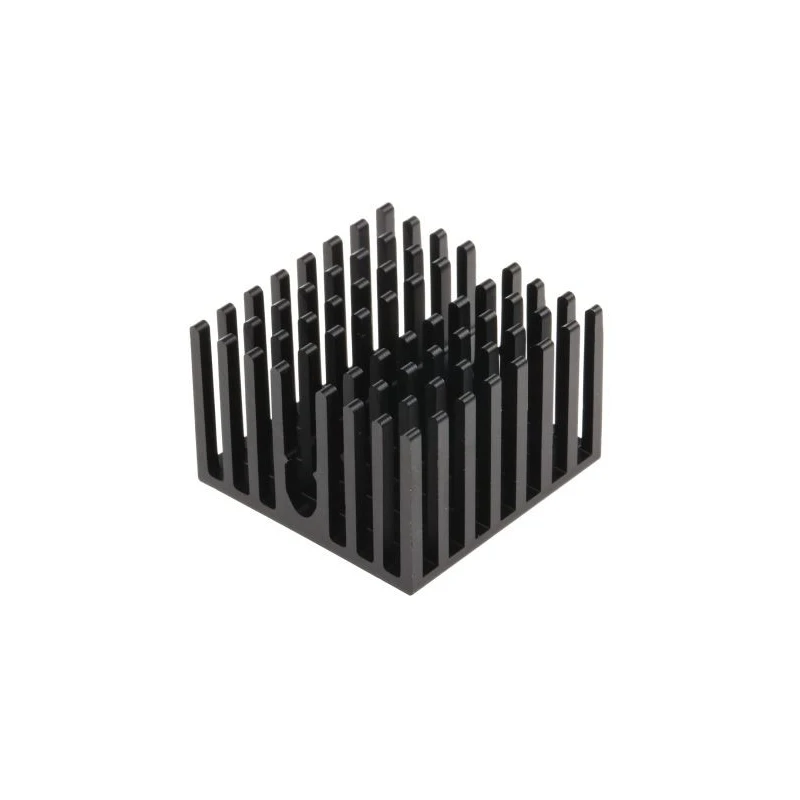 AAVID THERMALLOY Universal Square Aluminium Heatsink, 18 mm Height, 27 mm x 27 mm, Black Anodised, Tape Mounting 306218