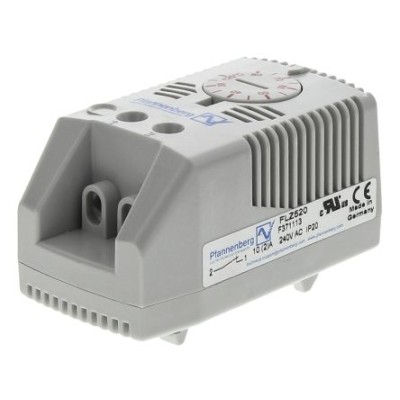 Pfannenberg FLZ NC Enclosure Thermostat 240V AC 20 to 80°C Range, -40°C to 80°C Max, DIN Rail Mechanical 17111000004