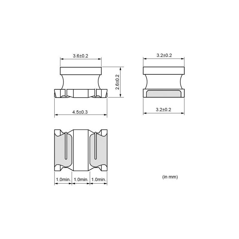 Murata LQH Series 1812 Unshielded Wirewound Surface Mount Inductor, Ferrite Core, 2.2 mH ±5 %, 30 mA, LQH43NN222J03L