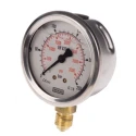 WIKA Pressure Gauge 250 bar, G 1/4 Male, Copper Alloy, Bottom Entry, Stainless Steel, 63mm Dial 9626951
