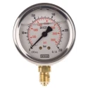 WIKA Pressure Gauge 250 bar, G 1/4 Male, Copper Alloy, Bottom Entry, Stainless Steel, 63mm Dial 9626951