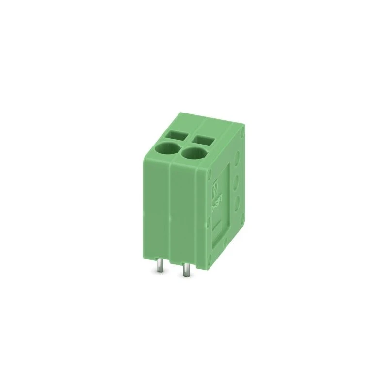 Phoenix Contact SPT 1.5/2-V-3.5 Series PCB Terminal Block, 2 Contacts, 3.5 mm Pitch, Spring Cage, Green, 1990850