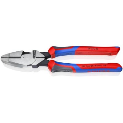 Knipex Combination Plier 240mm, VDE/1000V Approved, Chrome Finish, Serrated Jaw, Vanadium Electric Steel 09 02 240 RS