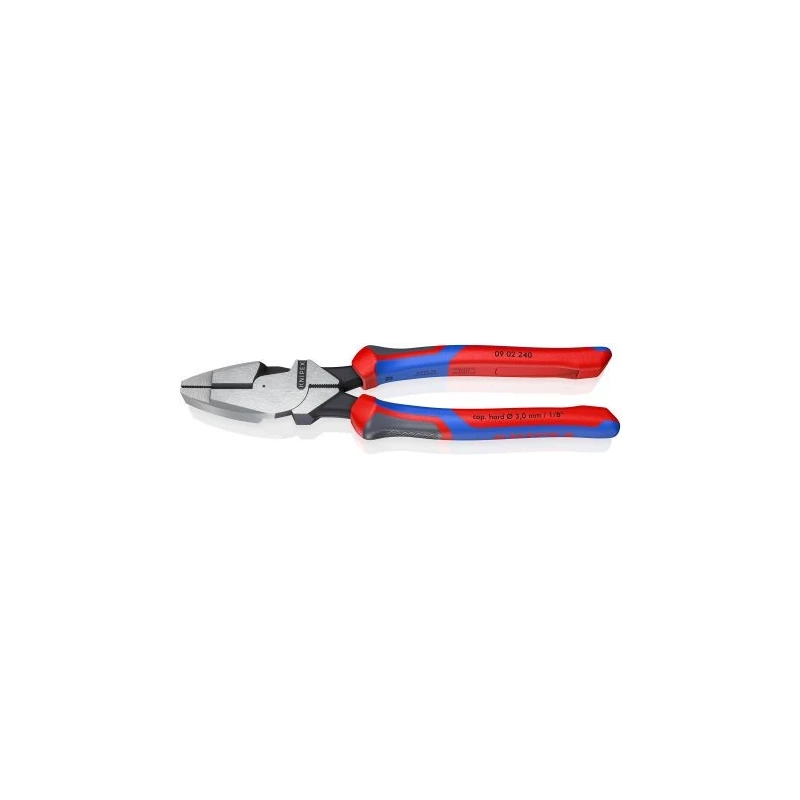 Knipex Combination Plier 240mm, VDE/1000V Approved, Chrome Finish, Serrated Jaw, Vanadium Electric Steel 09 02 240 RS