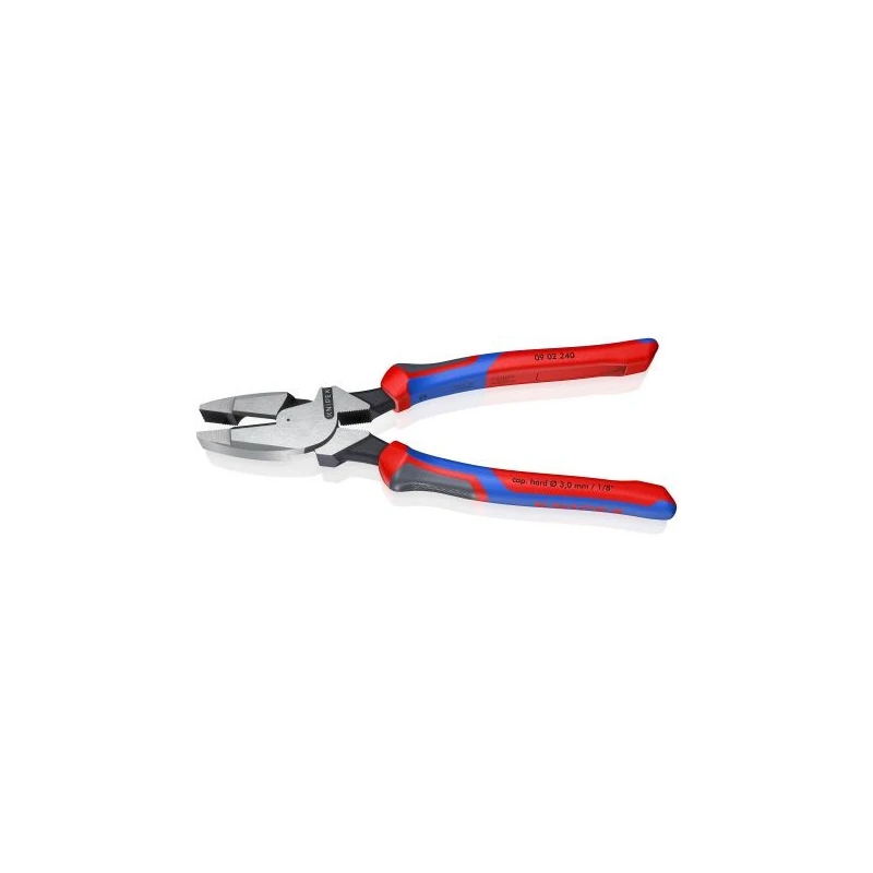 Knipex Combination Plier 240mm, VDE/1000V Approved, Chrome Finish, Serrated Jaw, Vanadium Electric Steel 09 02 240 RS