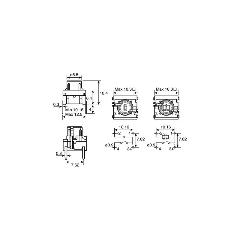 MEC IP67 Yellow Tactile Switch Push Button, 10.4 mm, SPST, Surface Mount, 24V DC, 50mA 