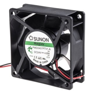 Sunon PMD Series Axial Fan 24V DC 83.3 m³/h, 4.8 W, 200 mA, Square Frame, 70 mm x 70 mm x 25 mm PMD2407PTV1-A.GN