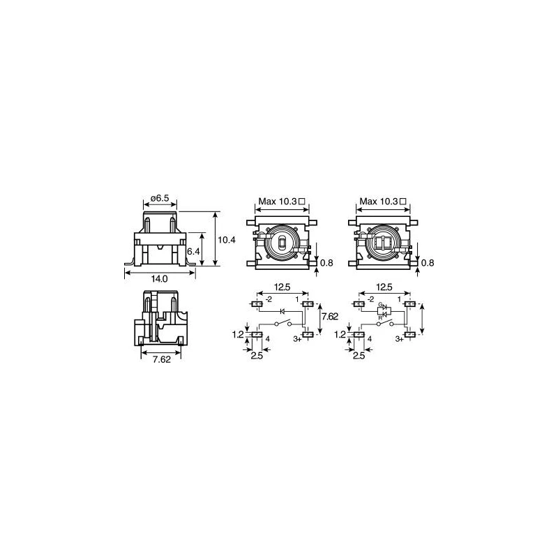 MEC  IP67 White Tactile Switch Push Button, SPNO, Surface Mount, Momentary, 50mA, 24V DC