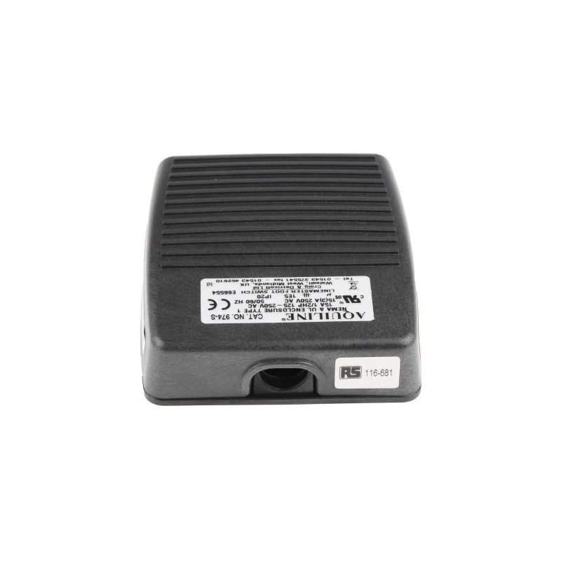 RS PRO Light Duty Momentary Foot Switch DPCO, Polymer, 15A, 250V AC, IP20, Relief Clamp 116-681