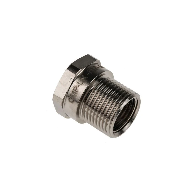 RS PRO Nickel-Plated Brass Conduit Fitting, 20 mm Nominal Size, M20 to M16 Thread, 127-467