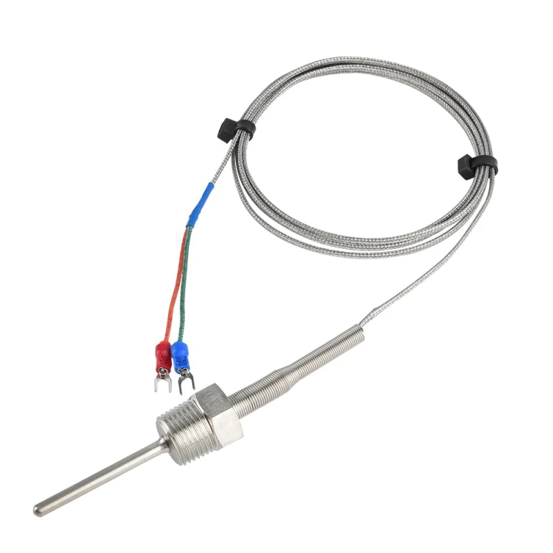 PT100 Temperature Sensor with 250mm Fiberglass Cable, 2-Wire RTD Probe | EnvMart