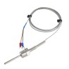 PT100 Temperature Sensor with 250mm Fiberglass Insulated Cable, 2-Wire, Industrial RTD Probe