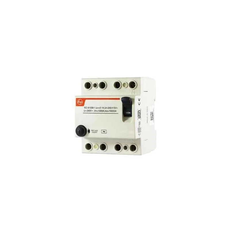 L&T Exora 63A 30mA 4 Pole RCCB BG406303, 415V AC, High Sensitivity, 10kA Breaking Capacity