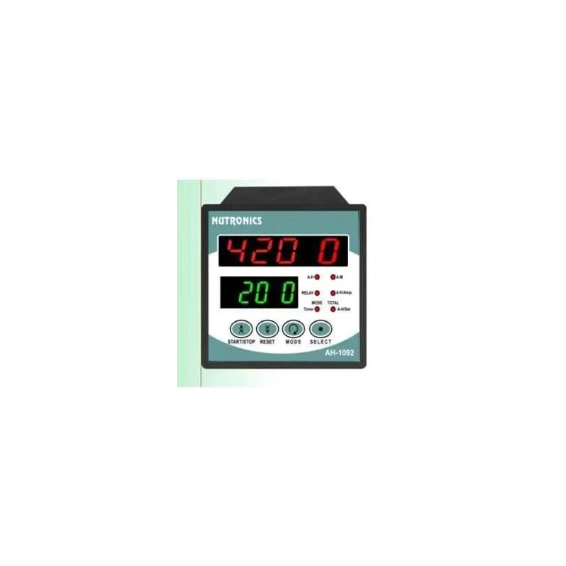 Nutronics Digital Hour Ampere Meter AH-1092 230V AC, Dual Display, ABS Plastic