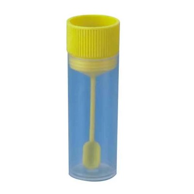 Polylab 25ml Polypropylene Stool Container, One-Piece Cap-Spoon, Pack of 100, 63901