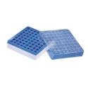 Polylab Polycarbonate MCT Box Rack for 64 Microcentrifuge Tubes, 1.5 ml, Pack of 4, Model 63214