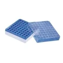 Polylab Polycarbonate MCT Box Rack for 64 Microcentrifuge Tubes, 1.5 ml, Pack of 4, Model 63214