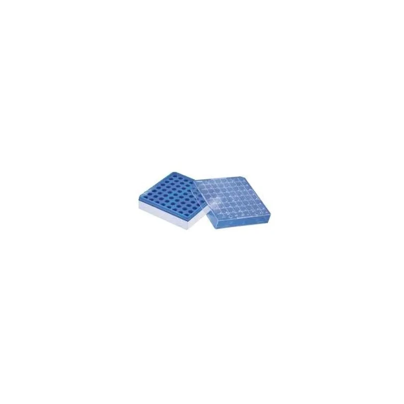 Polylab Polycarbonate MCT Box Rack for 64 Microcentrifuge Tubes, 1.5 ml, Pack of 4, Model 63214