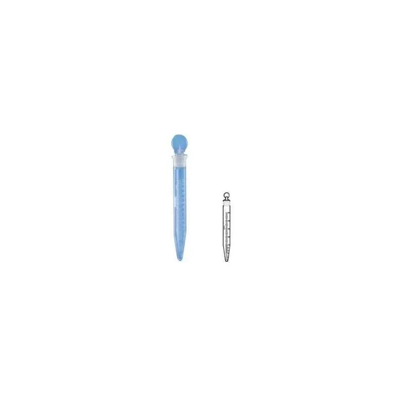 Borosil 15ml Conical Bottom Graduated Centrifuge Tube with Glass Stopper
