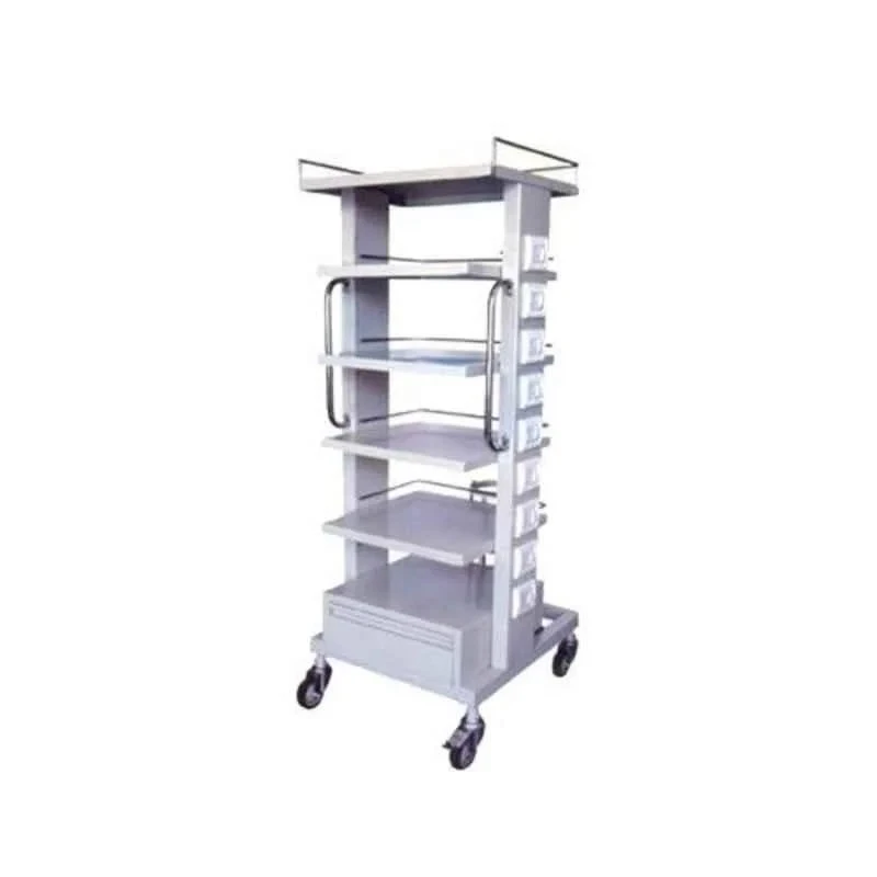 Wellton Healthcare Stainless Steel Monitor Trolley, Adjustable Height, WH-566